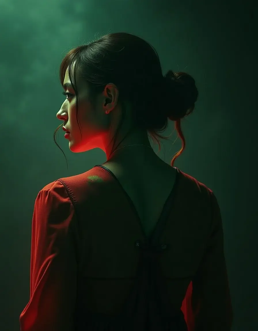 在线短剧《千金归来》封面海报，身着长裙的优雅女主